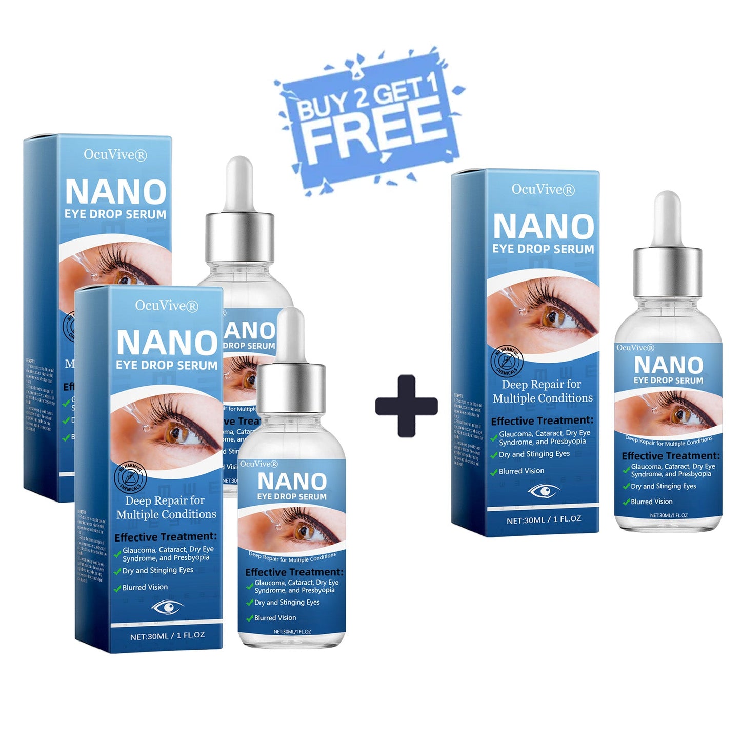 OcuVive® Nano Eye Drops Serum 👩⚕️ Ophthal mologists Recommended (Suitable for presbyopia, dry eye syndrome, glaucoma, cataracts and diabetic retinopathy) 🍀