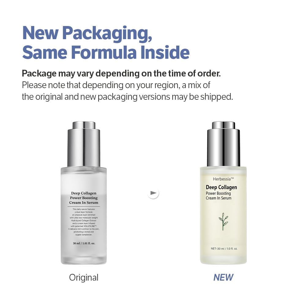 Herbessia™ Deep Collagen Anti-Wrinkle Cream In Serum | lipid-activating botanical extract, Real Collagen, Skin Volumizing, Glass Skin, Elasticity for Aged Skin, Korean Skin Care, Serum for Face, 1.01 fl. oz