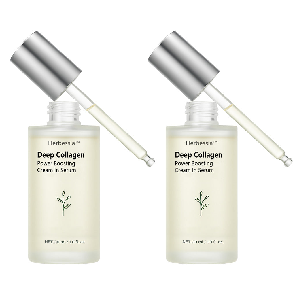 Herbessia™ Deep Collagen Anti-Wrinkle Cream In Serum | lipid-activating botanical extract, Real Collagen, Skin Volumizing, Glass Skin, Elasticity for Aged Skin, Korean Skin Care, Serum for Face, 1.01 fl. oz