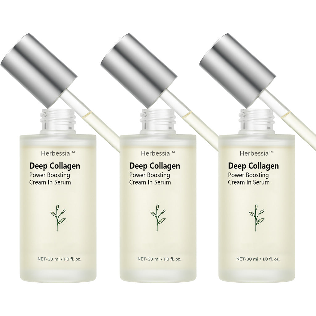 Herbessia™ Deep Collagen Anti-Wrinkle Cream In Serum | lipid-activating botanical extract, Real Collagen, Skin Volumizing, Glass Skin, Elasticity for Aged Skin, Korean Skin Care, Serum for Face, 1.01 fl. oz