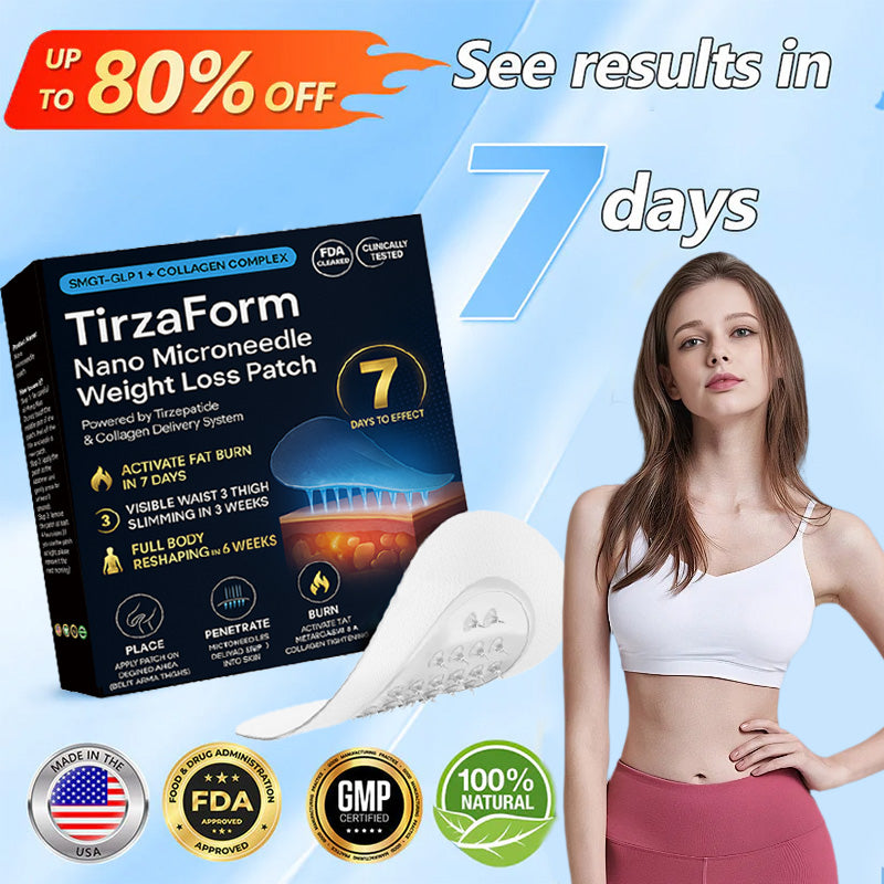 🔥 Best Seller-TirzaForm® SMGT-GLP-1 𝐓𝐢𝐫𝐳𝐞𝐩𝐚𝐭𝐢𝐝𝐞 & 𝐂𝐨𝐥𝐥𝐚𝐠𝐞𝐧 𝐍𝐚𝐧𝐨 𝐌𝐢𝐜𝐫𝐨𝐧𝐞𝐞𝐝𝐥𝐞 𝐖𝐞𝐢𝐠𝐡𝐭 𝐋𝐨𝐬𝐬 𝐏𝐚𝐭𝐜𝐡丨Total Body Wellness: Burn Fat, Balance Blood Sugar, Tighten Skin, Boost Energy