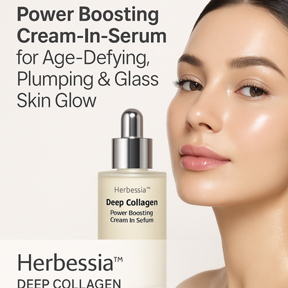 Herbessia™ Deep Collagen Anti-Wrinkle Cream In Serum | lipid-activating botanical extract, Real Collagen, Skin Volumizing, Glass Skin, Elasticity for Aged Skin, Korean Skin Care, Serum for Face, 1.01 fl. oz