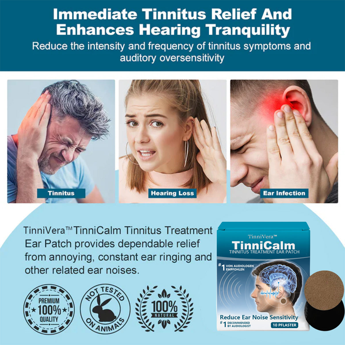 Silence the Ringing — Restore Peace to Your Ears in Just Days with TinniVera™ TinniCalm Tinnitus Treatment Ear Patch 💦